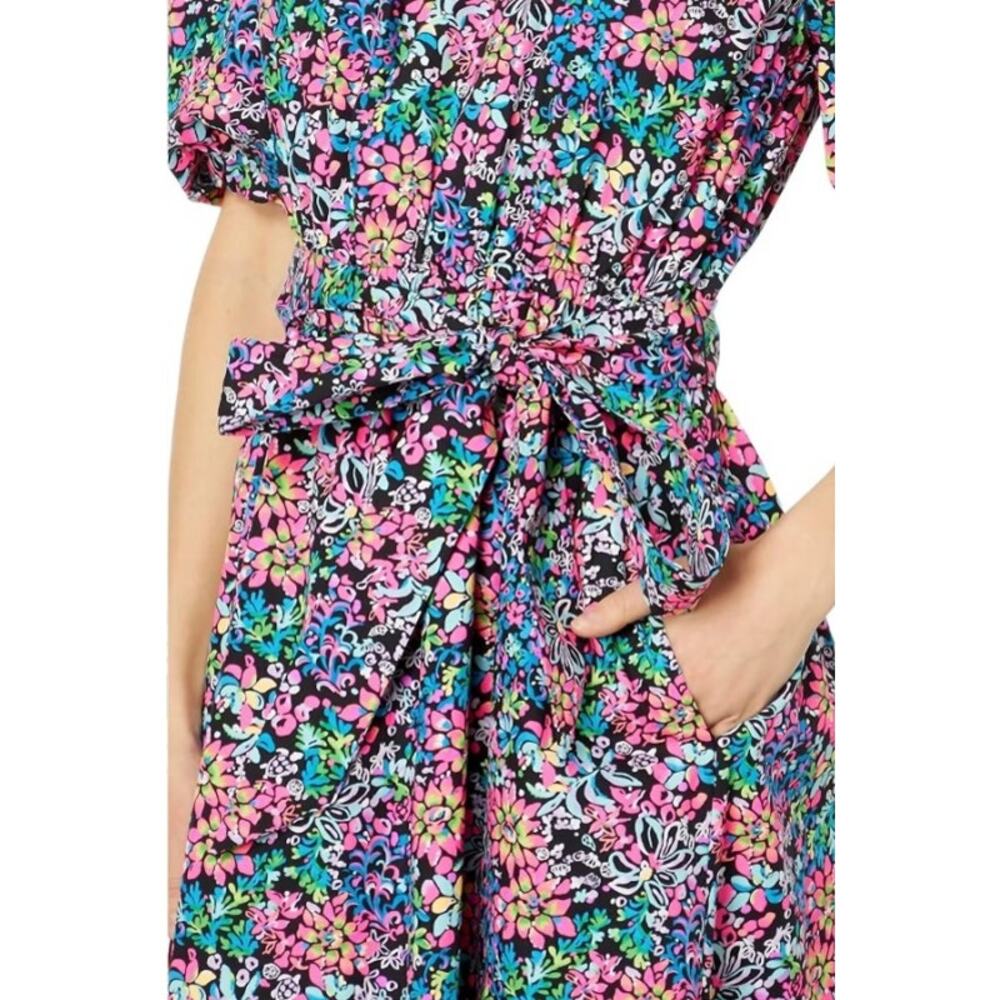 Lilly Pulitzer Tamie Off The Shoulder Midi Dress In Feeling Fintastic Size XS - Picture 4 of 11